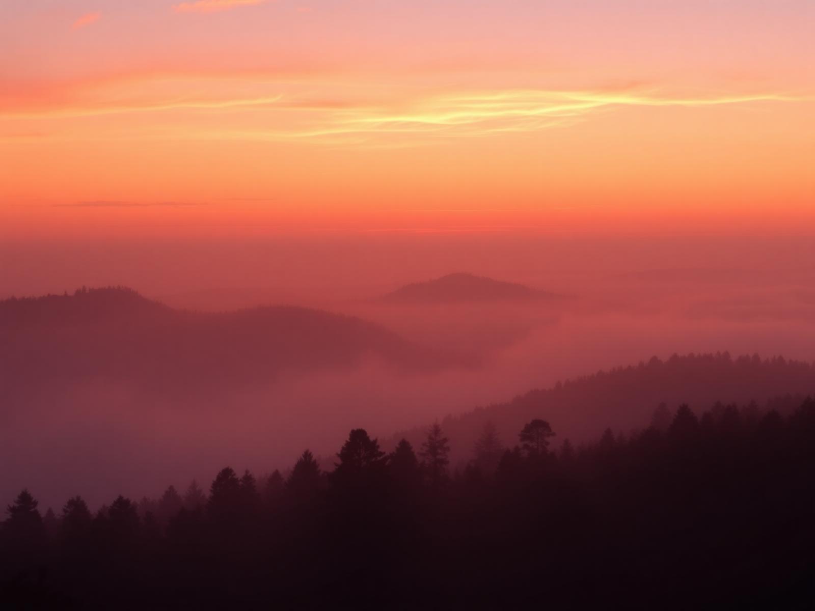 Mountain ridges at dawn